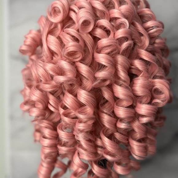 Pink Curly Hair Wig - Picture 2 of 7